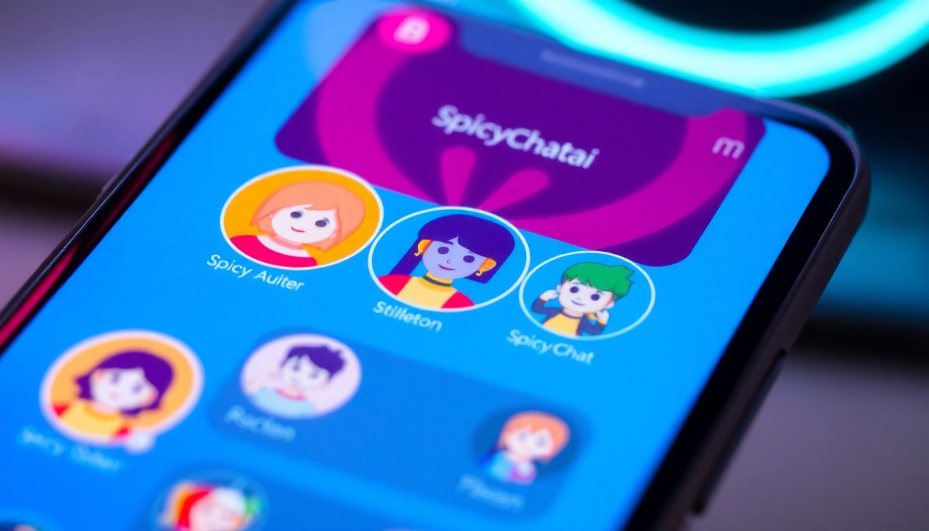 Spicychatai app in action showing a lively, animated chat on a modern smartphone screen, inviting curiosity and engagement.